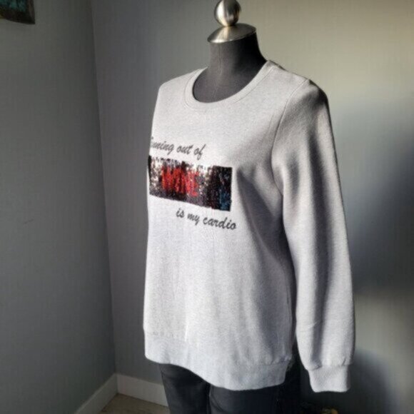 Alison Sheri - Organic Cotton Reversible Sequins Sweatshirt Small - Picture 4 of 13